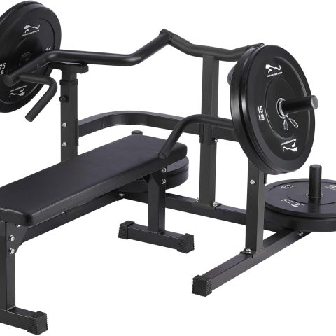 Chest Press Machine with Independent Converging Arms, 1050LBS Bench Press Machine with Independent Flat Bench, Heavy Duty Bench Press Rack for Home Gym, Adjustable Chest Workout Equipment