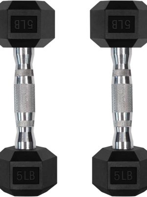 5-300LBS Rubber Encased Hex Dumbbell Sets with Optional Rack for Home Gym, Coated Hand Weights for Strength Training, Workouts