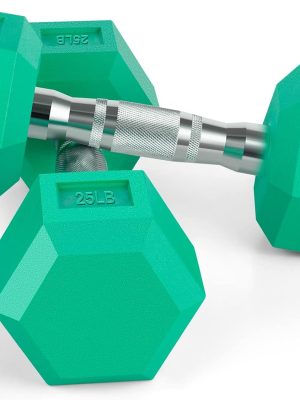 8 Colors Options Compatible with Set of 2 Rubber Dumbbell Weight, 5-50 LB, Anti-Slip, Anti-roll, Shape