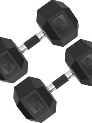 Rubber Grip Dumbbells Rubber Coated Cast Iron, with Anti-Slip Black Dumbbell, Free Weights Dumbbell Set, 60lb/ 65lb/ 70lb/ 75lb dumbbells set of 2