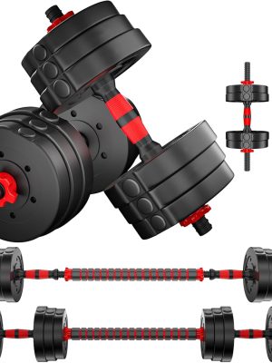 Adjustable Weights Dumbbells Set,20LBS 44LBS Barbell Weight Set for Home Gym,Dumbbells Set of 2 Hand Weights at Home,Push-up,Free Weight Set Fitness Exercise Workout Equipment for Man Women