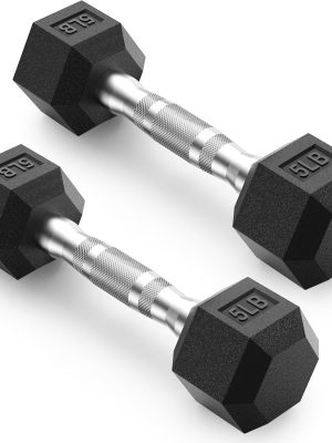 Dumbbell Set, Rubber Encased Home Gym Dumbbells, Exercise & Fitness Weights Dumbbells for Women & Men, Hand Weight for Strength Training