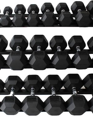 Dumbbells Weight Sets with Rack,450 lbs Dumbbell Sets 9 Pair,Hand Weights Rack with Dumbbell Sets - 5-45 lb Pair Rubber Dumbbells Set for Your Home Gym