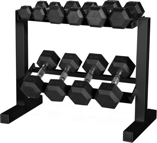 Barbell 150 lb Dumbbell Set with 2-Tier Rack | Multiple Options