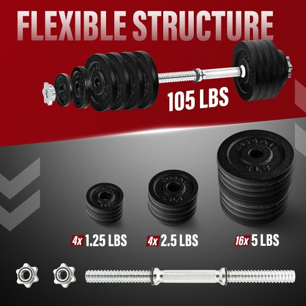 Old School Adjustable Dumbbell Set with Weight Plates, Star Lock Collars/Connector, 40lbs to 200lbs Adjustable Weight Plates Set